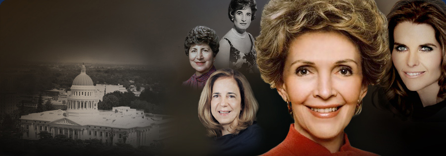 First Ladies: Gayle Wilson, Bernice Brown, Anne Gust Brown, Nancy Reagan, and Maria Shriver